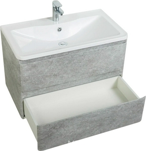 База под раковину подвесная с двумя выкатными ящиками, 800х455хh570мм, без раковины, (цв.Cemento Verona Grigio),  ZZ BelBagno Albano ALBANO-800-2C-SO-CVG