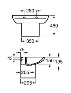 Раковина  80х53 белая, крепеж в комплекте ZZ Roca Dama Senso 327510000