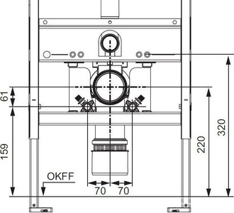 Монтажный комплект для установки подвесного унитаза  с застенными модулями сухого монтажа со смывным бачком Uni,  ZZ Tece TECEone 9880046