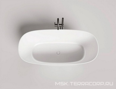 Ванна 1700х800хh605мм, отдельностоящая, литой камень S-Sense, глянец, нажимной слив камень в цвет ванны, Sofia ZZ Salini SOFIA 102516G