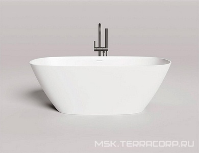 Ванна 1700х800хh605мм, отдельностоящая, литой камень S-Sense, глянец, нажимной слив камень в цвет ванны, Sofia ZZ Salini SOFIA 102516G