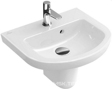 Полупьедестал (для раковин 450, 500мм), крепёж в компл., (цв. R1 white ceramicplus),  ZZ Villeroy & Boch Subway 2.0 724400R1