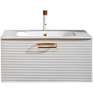 Тумба БЕЗ раковины Vallessi Avangarde Linea, 80 белая/золото, ZZ Armadi Art Neoart 842-080-WG