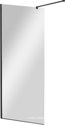 LIBERTA-L-1-130-C-NERO Душевая перегородка с односторонним входом, стекло прозрачное, профиль чёрный, 1300x1950 мм | ZZ