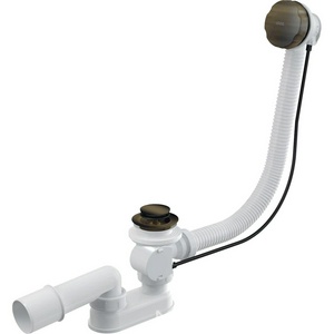 Слив-перелив (Сифон) для ванны автомат комплект.,бронза, 80 см, ZZ AlcaPlast Универсал A55ANTIC-80