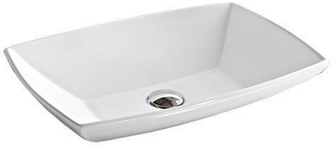 Раковина накладная на столешницу, прямоугольная, 600х400хh130мм, без отв.д/смесит., без перелива, (цв. белый),  ZZ ArtСeram Jazz JZL002 01; 00