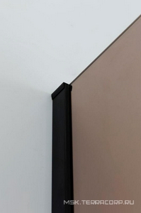 Душевая перегородка 1000хh1950мм, правая/левая, (стекло цв.бронза 8мм, поперечный кронштейн 700-1050мм, фурнит. цв.черный),  ZZ Cezares Liberta LIBERTA-L-1-100-BR-NERO