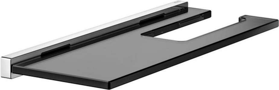 Держатель д/туал. бумаги, с полочкой, (цв.хром / дымчатое стекло),  ZZ Keuco Edition 90 Square 19173 018000