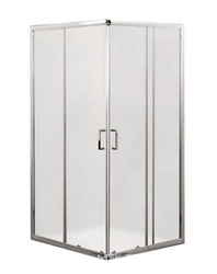 Душевой уголок 900(750-900)х900(750-900)хh1900мм, слдвижные двери, квадрат, (стекло матовое 5мм, фурн.цв.хром), Unique ZZ
