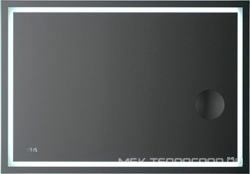 Зеркало Gem, 100 см, с контурной Led-подсветкой, часами и косметическим зеркалом, ZZ