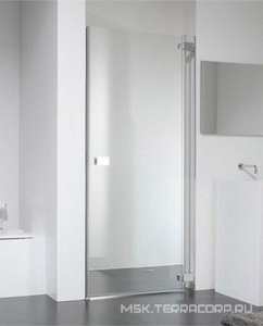 Дверь распашная для ниши, DX петли справа (96,5/105хh195см, стекло 6мм, GL прозр. c покрыт. High Glass, фурн. 05 полир.алюмин) E-LITE ZZ Provex E-Lite 0005EN-R-05GL-HG