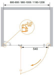 Душевая дверь1200x1950 мм, стекло-прозрачное, профиль-хром,  ZZ Cezares Verona VERONA-W-B-12-120-P-Cr-R