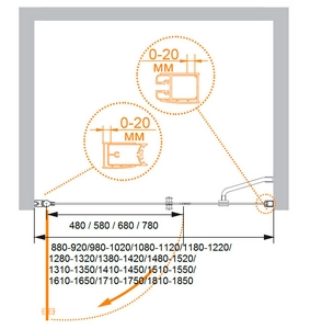 Душевая дверь1200x1950 мм, ПРАВАЯ, стекло-Punto,профиль-хром,  ZZ Cezares Elena ELENA-W-B-11-60+60-P-Cr-R