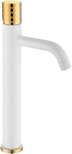 Смеситель STICK для раковиныDIAMOND белый/золото ZZ Boheme stick 122-WG