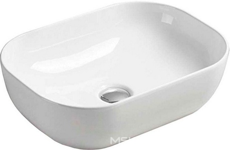 Раковина накладная 455х330х130 мм, без отверстия для смесителя, без перелива, (цв белый глянец), Vincea ZZ Vincea Раковины VBS-102