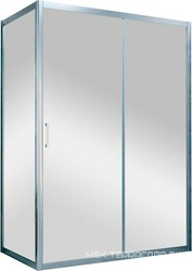 Душевое ограждение ZP+ZPV, 125x100x1900 мм, профиль матовый хром, стекло прозрачное, ZZ