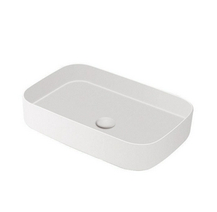 Раковина накладная на стол, прямоугольная 60х40хh12,5мм, без отв.д/смес, без перелива и пробки слива, (цв.Gloss White),  ZZ Ceramica Cielo Shui Comfort SHCOLAR60 (Gloss White)
