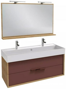 Раковина подвесная/накладная 120*46 см, 2 отверстия под смеситель, цв. белый ZZ Jacob Delafon Vivienne EXBK112-00