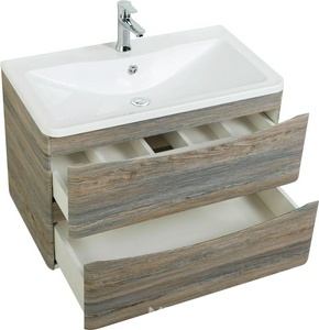 База под раковину подвесная с двумя выкатными ящиками, 800x455x525мм, без раковины, (цв.Pino Scania), Acqua ZZ BelBagno ACQUA ACQUA-800-2C-SO-PS
