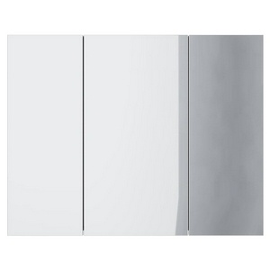 Зеркало-шкаф -90 см,3 дверцы, 6 стеклянных полок, цв.белый ZZ Dreja Almi 99.9012