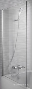 Шторка распашная на ванну для ванны STRUKTURA 80x140 см, профиль хром, ст.прозрачное, регул. шир. 80-81.5 см, ZZ Jacob Delafon Struktura E6D042-GA
