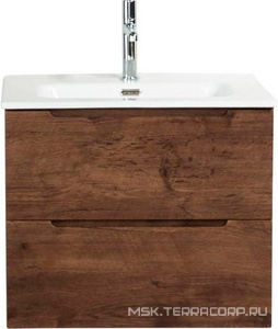 База под раковину подвесная с 2 выдвиж ящиками, 61х39хh51,5см, (без раковины), (цв.Rovere Moro),  ZZ BelBagno Etna 39 ETNA39-600/390-2C-SO-RW-P