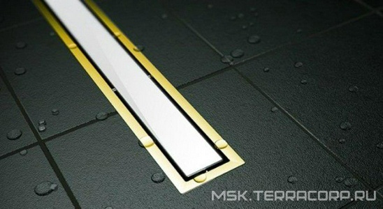 Линейный трап 850 мм Confluo Premium Gold White Glass Line ZZ Pestan Confluo Premium Line 13100124