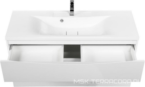 База под раковину подвесная с двумя выкатными ящиками, 1200х450х500мм, (цв.Bianco Lucido),  ZZ BelBagno Marino MARINO-H60-1200-2C-SO-BL-P