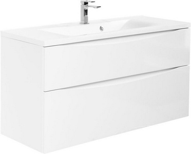 База под раковину подвесная с двумя выкатными ящиками, 1200х450х500мм, (цв.Bianco Lucido),  ZZ BelBagno Marino MARINO-H60-1200-2C-SO-BL-P