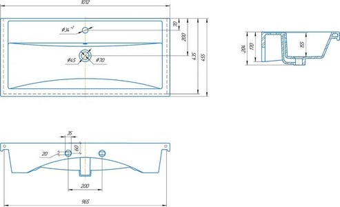 Раковина Kirovit Фостер 100 см, для мебели СанТа Лондон 100, белая ZZ Санта Омега к.т. 379963 / рак.Kirovit Фостер 100