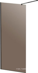 LIBERTA-L-1-80-BR-NERO Душевая перегородка с односторонним входом, стекло бронза, профиль чёрный, 800x1950 мм | ZZ