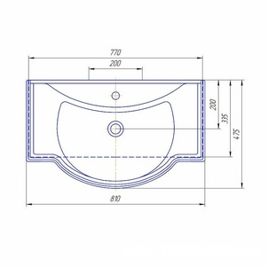 Раковина накладная Keravit Кассик 80 см для мебели  см, цвет белый, ZZ 1Marka Прованс У94463