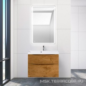 База под раковину подвесная с двумя выкатными ящиками 800x450x600мм, без раковины, (цв.Rovere Nature),  ZZ BelBagno Marino MARINO-H60-800-2C-SO-RN-P