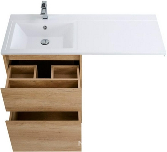 База под раковину напольная с двумя выкатными ящиками,580x478xh845мм,для установки рядом со стир.маш, без раковины,(цв.Rovere Nebrasca Nature) ZZ BelBagno Kraft KRAFT-LVD-580/1200-2C-PIA-RNN