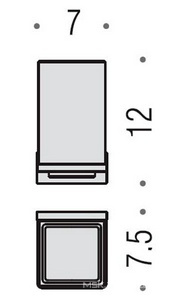 Стакан настенный, (стекло матовое/хром),  Colombo Look B1602.000