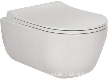 Комплект : инсталляция для подвес. унитаза + кнопка хром "L3" + подвес. безободковый унитаз с сиденьем микрл. ZZ Berges Ego 047213