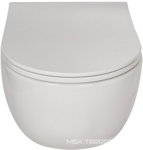 Комплект : инсталляция для подвес. унитаза + кнопка хром "L3" + подвес. безободковый унитаз с сиденьем микрл. ZZ Berges Ego 047213