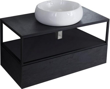 База 100х46х25см,под метал.каркас подвес.с 1 выкат.ящик,c механизм.PUSH (BLUM) плавн.закрыв,без верхн.крышки,(цв.Nero),  ZZ Cezares Cadro CADRO-100-1C-SO-NR-BLUM