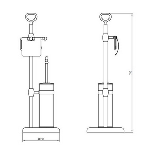 Гарнитур напольный для туалета (ёршик, держ.т/б), (цв. хром),  ZZ Migliore Mirella 17263