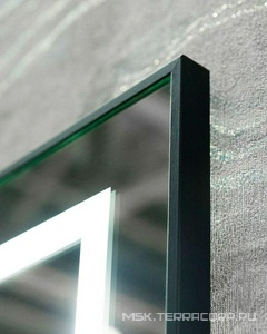 Зеркало в алюминиевой раме 685x40x885мм, со встроенным светильником, сенсорным выключателем и подогревом, (рама цв.черный), BelBagno ZZ BelBagno Kraft SPC-KRAFT-685-885-TCH-WARM-NERO