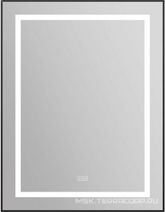 Зеркало в алюминиевой раме 685x40x885мм, со встроенным светильником, сенсорным выключателем и подогревом, (рама цв.черный), BelBagno ZZ BelBagno Kraft SPC-KRAFT-685-885-TCH-WARM-NERO