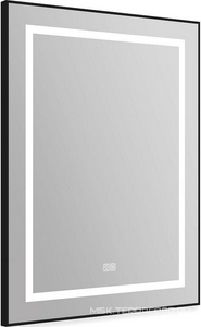 Зеркало в алюминиевой раме 685x40x885мм, со встроенным светильником, сенсорным выключателем и подогревом, (рама цв.черный), BelBagno ZZ BelBagno Kraft SPC-KRAFT-685-885-TCH-WARM-NERO