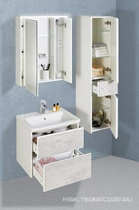 Зеркало-шкаф 70 см  с подсветкой, цвет белый  ZZ Roca Ronda ZRU9303008