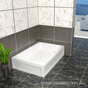 Экран для душевого поддона, фронтальный, прямой, 120хh24см, (акрил цв.белый), RGW ZZ RGW Универсал 16231211-02-A