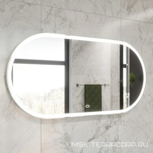 Зеркало STWORKI  100 с ореольной подсветкой, сенсор на зеркале, овальное, ZZ STWORKI Мальмё LED-00002462