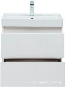 Тумба подвесная  60 см, 2 выдвижных ящика, без раковины Ирис 60 (арт.301803), цвет белый Aquanet Вега 308318