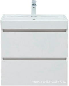 Тумба подвесная  60 см, 2 выдвижных ящика, без раковины Ирис 60 (арт.301803), цвет белый Aquanet Вега 308318
