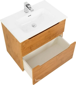 База под раковину подвесная с 2 выкатными ящиками, 700х455хh600мм, (без раковины), (цв.Rovere Nature),  ZZ BelBagno Etna ETNA-H60-700-2C-SO-RN-P