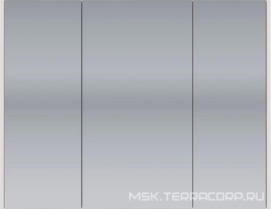 Шкаф зеркальный PRIME, 90 см, 3 дверцы, 6 стеклянных полок, цв. белый ZZ Dreja Prime 99.9306