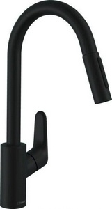 Смеситель для кухни, 240, с вытяжным душем, 2jet, (цв.матовый черный),  M41 ZZ Hansgrohe Focus 31815670